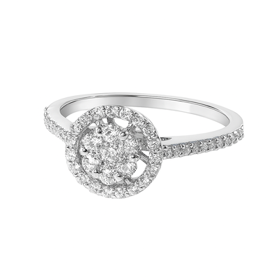 Anillo Compromiso Oro Blanco 18kt Diamantes 49 Pts | Danielle Costantini