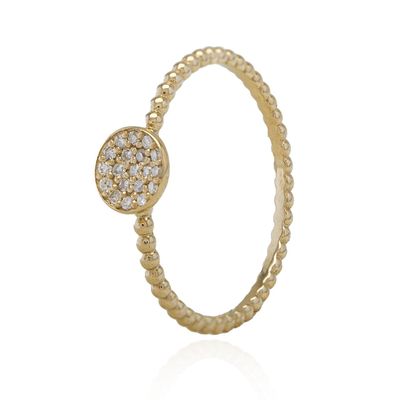 Anillo Oro Amarillo 18kt Círculo Diamantes 6 Pts SI/H