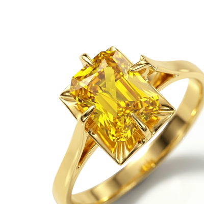 Imagen 2 del producto Anillo Oro 18kt Solitario Rectangular Circonita