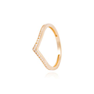 Anillo Oro Amarillo 18kt Corona-Cintillo Circonita
