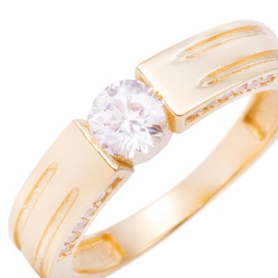 Imagen 2 del producto Anillo Compromiso de Oro de 18kt Solitario cuadrado