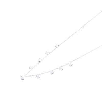 Collar de Plata Esterlina 925 Choker 9 Circones Colgantes