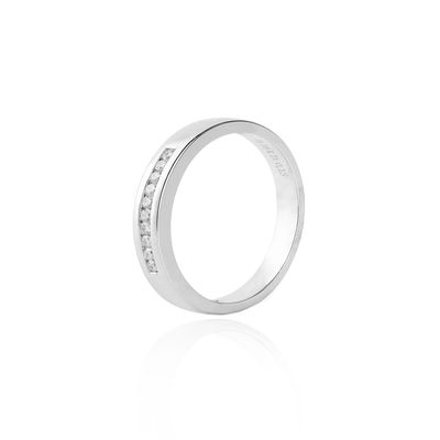 Imagen 1 del producto Anillo Oro Blanco 18kt Diamantes 15Pts Riel Corte Brillante