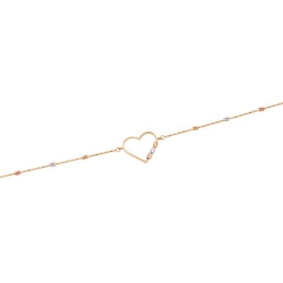 Imagen 2 del producto Pulsera Oro Tricolor 18kt Corazón y Barras