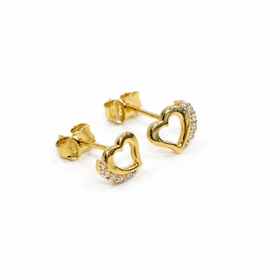 Imagen 2 del producto Aros Oro Amarillo 18kt Circonita Corazón