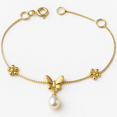 Pulsera Oro Amarillo 18Kt Mariposa
