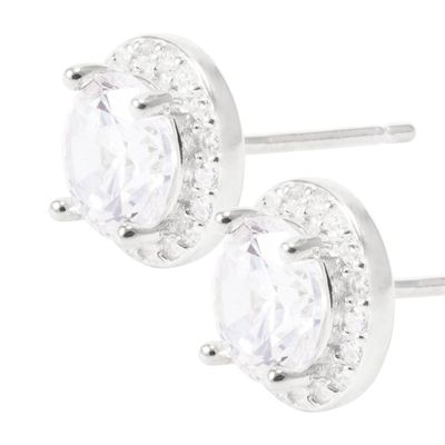 Imagen 2 del producto Aros Plata Esterlina Circonita Rodeada de Circones