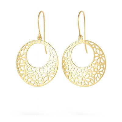 Imagen 2 del producto Aros Oro Amarillo 18kt Flor Calados