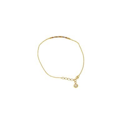 Pulsera Oro Amarillo 18kt Cadena Esferas Bicolor