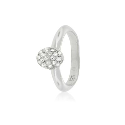 Anillo de Plata Esterlina 925 Boton Circon