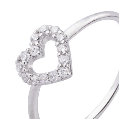 Imagen 2 del producto Anillo de Plata Esterlina 925 Corazón Abierto