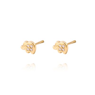 Imagen 2 del producto Aros de Oro 9kt Elefante Circon