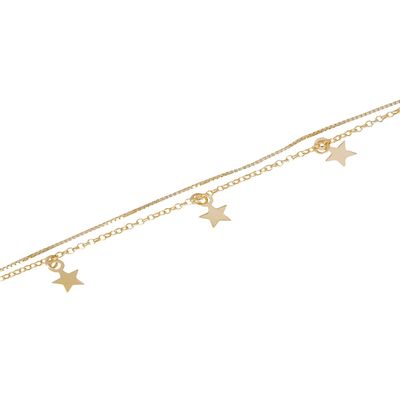Imagen 2 del producto Pulsera de Plata Esterlina 925 Siete Estrellas Revestido en Oro 18kt