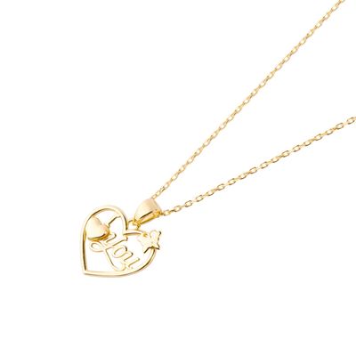 Collar Oro Amarillo 18kt Modelo Corazón I ❤ You