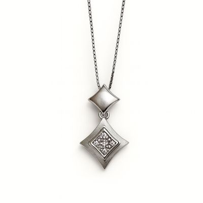 Imagen 2 del producto Collar Oro Blanco 18Kt Rombo Circonita