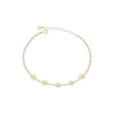 Imagen 2 del producto Pulsera Plata Esterlina 925 Cinco Soles Revestido Oro 18kt