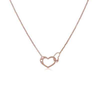 Imagen 1 del producto Collar de Plata Esterlina 925 Corazon Rose Revestido en Oro 18kt