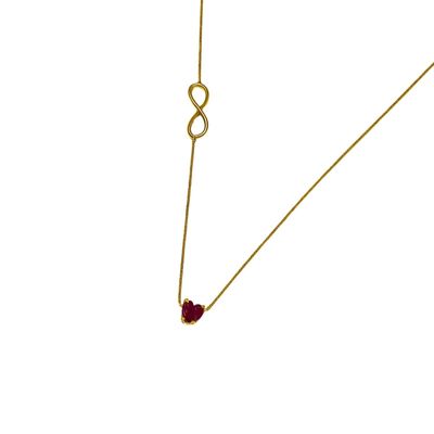 Imagen 2 del producto Collar Oro Amarillo Rubí Corazón