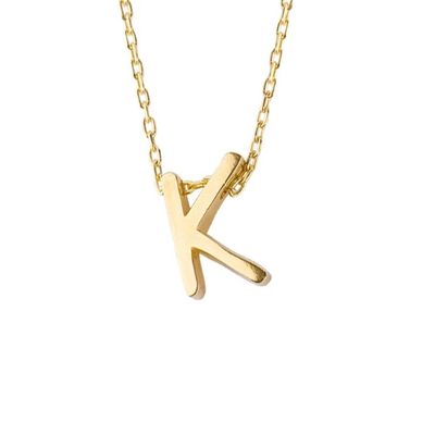 Imagen 2 del producto Collar de Plata Esterlina 925 Letra K Revestido en Oro 18kt