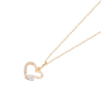 Imagen 2 del producto Colgante de Oro 18kt Corazón Circonita Gota