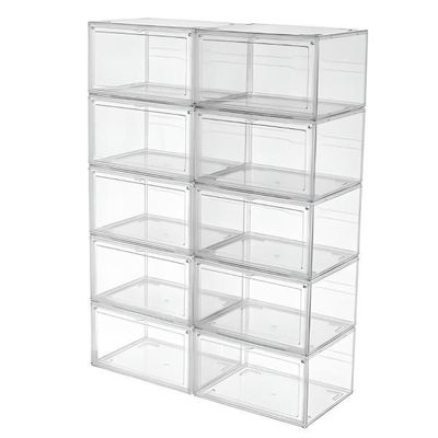 Pack 10 Organizadores De Zapatos Tipo Vitrina Transparente