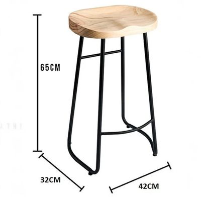 Imagen 2 del producto Pack 4 Silla Bar 65cm Taburete Asiento Madera Mostrador