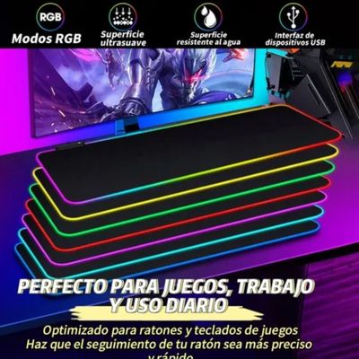 Imagen 2 del producto Alfombrilla Mousepad 30x80 Con Luz Led RGB Antideslizante