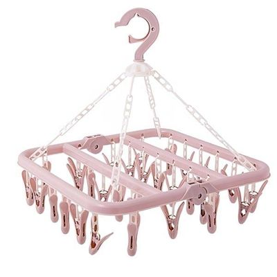 Colgador De Calcetín Ropa Interior De 32 Clips Plegable