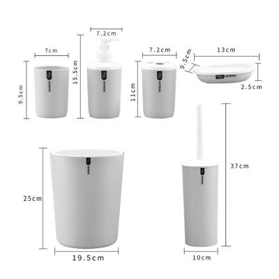 Imagen 2 del producto Juego De Baño De 6 Piezas Accesorios Blanco