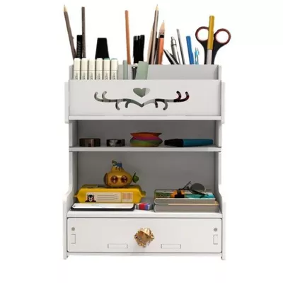 Organizador De Escritorio Almacenamiento Con Repisa Cajones