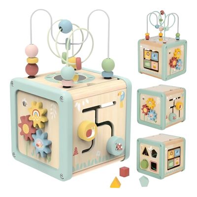 Cubo Didactico 5 En 1 Actividades Motricidad Juguete Bebés