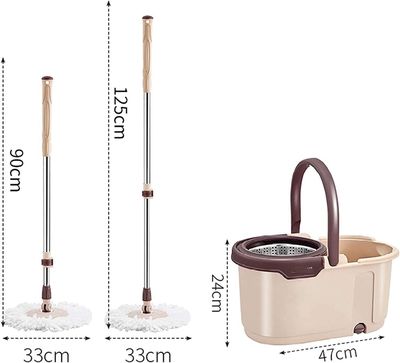 Imagen 2 del producto Mopa Trapeador Giratoria 360 Centrifugadora Acero Removible Color Capuccino