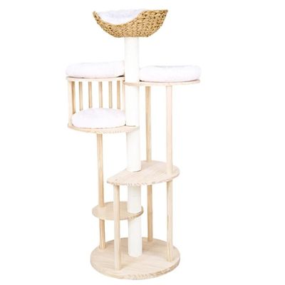 Imagen 2 del producto Rascador Para Gatos Tipo Torre Con Casa Elegante Beige