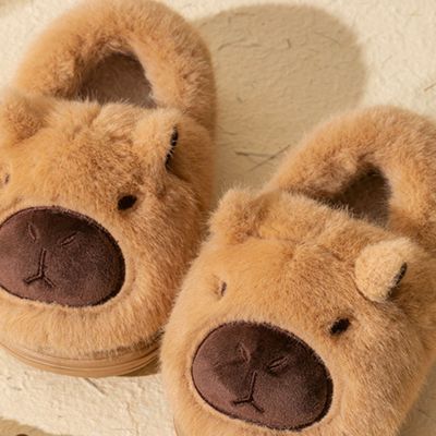 Imagen 2 del producto Pantuflas De Felpa Suave Capibara Kawaii Antideslizantes