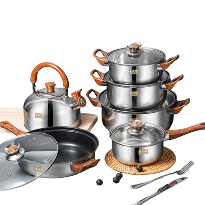Imagen 2 del producto Juego De Ollas Batería 12 Piezas Acero Inoxidable Con Tetera