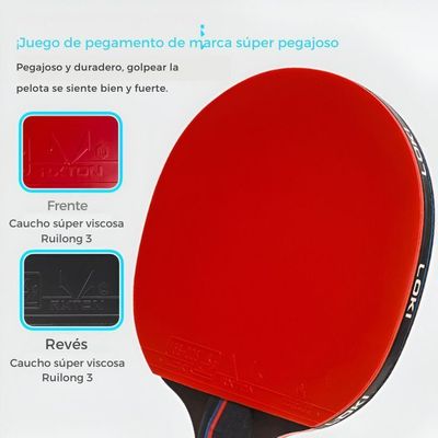Imagen 2 del producto Paleta De Ping Pong 6 Estrellas Pro Carbon Performance