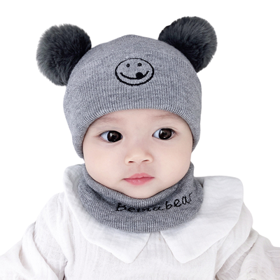 Gorro Con Cuello Para Bebé Orejitas Oso Para Invierno