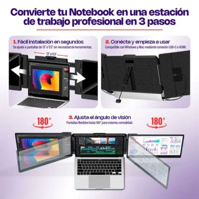 Imagen 2 del producto Extensor Dual De Pantalla Notebook Portatil 14 Pulgadas