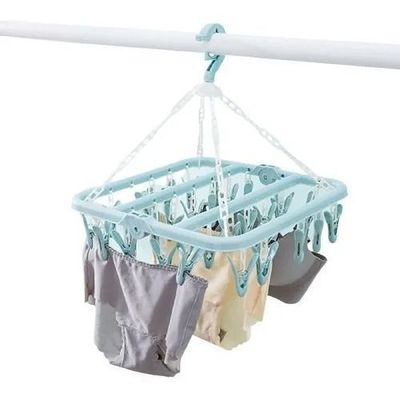 Colgador De Calcetín Ropa Interior De 32 Clips Plegable