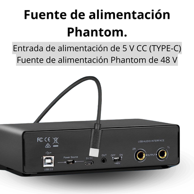 Imagen 2 del producto Interfaz De Audio Tarjeta De Sonido Phantom Pc Estudio Mic
