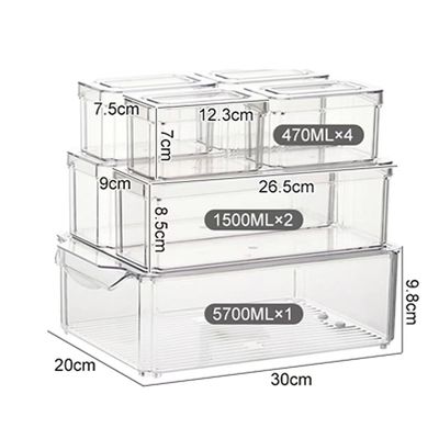 Imagen 2 del producto Set 7 Contenedores Refrigerador Cocina Despensa Con Tapa