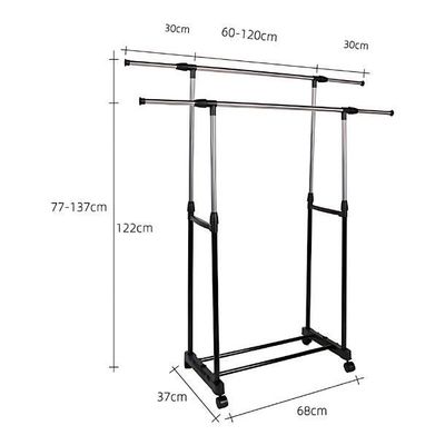 Imagen 2 del producto Tendedero Alargable Largo Ajustable Con Ruedas Para Ropa
