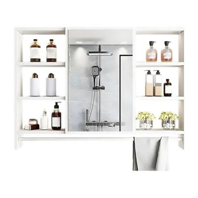 Mueble Organizador De Baño 90x12x70 cm Con Espejo 6 Niveles