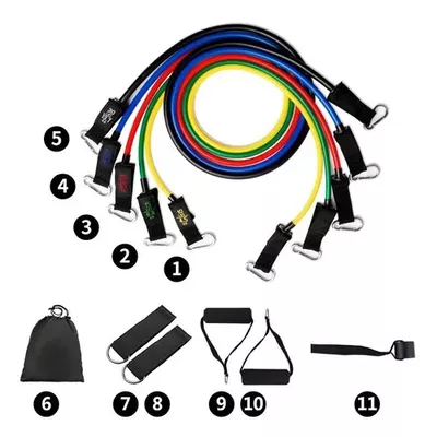 Imagen 2 del producto Set De Ligas Y Bandas De Resistencia 11 Piezas Pro
