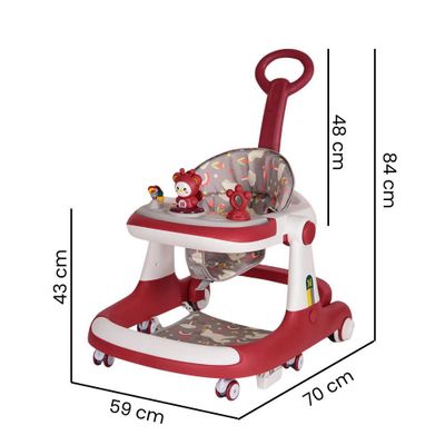 Imagen 2 del producto Andadera Caminadora De Bebé Multifuncional Anticaida Unisex Roja
