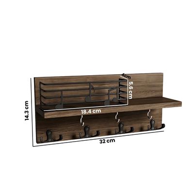 Imagen 2 del producto Portallaves De Madera Colgador Soporte Llaves Pared