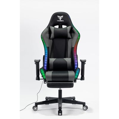 Silla Gamer Luz RGB Soporte Lumbar Reclinable Reposapiés