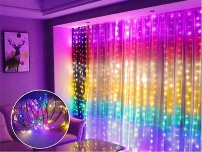Imagen 2 del producto Cortinas Serie Luces 300 Led Decorativas Usb 8 Modelo 3x2.8m