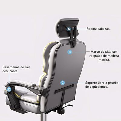 Imagen 2 del producto Silla Pc Negra Sillón Regulable Ejecutiva Oficina Escritorio