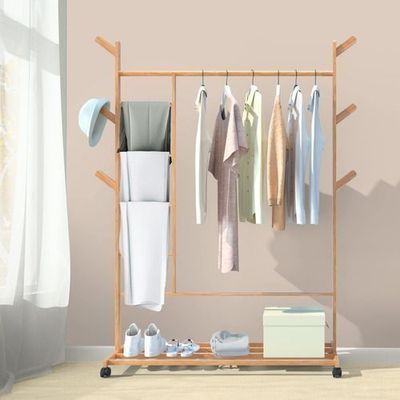 Imagen 2 del producto Perchero 100 Cm De Bamboo Con Ruedas Organizador